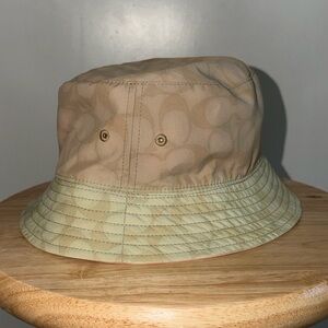 Coach Beige Signature C Bucket Hat